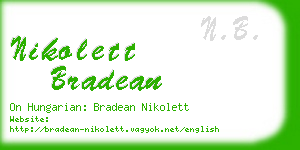 nikolett bradean business card